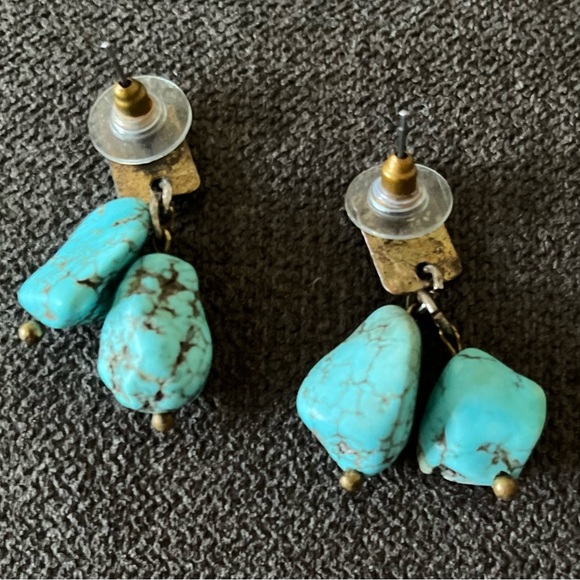 Turquoise Boho Hanging Earrings - Picture 8 of 10